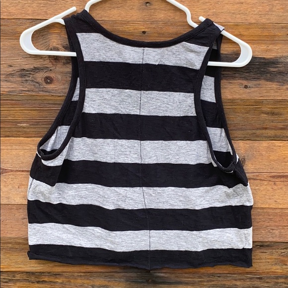 rag & bone Black and Gray Striped Crop Top - Picture 4 of 4